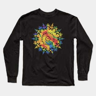 Subtle Tie Dye Mandala Flag Long Sleeve T-Shirt